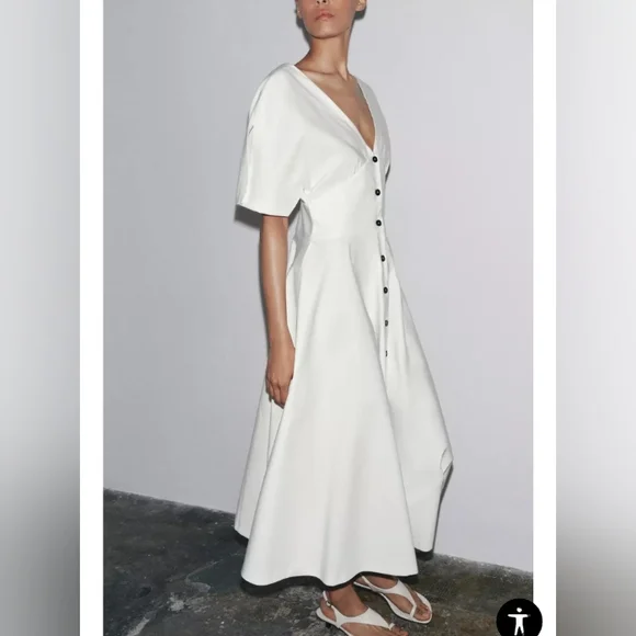 Zara ZW Collection Midi Button Dress - Picture 8 of 13